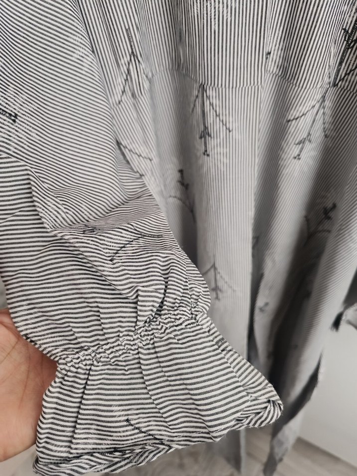 İşlemeli Gri Uzun Bohem Elbise - Görsel 3