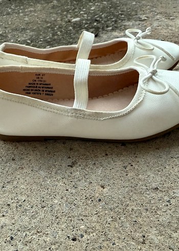 Kız Çocuk Beyaz Lastikli Babet - Görsel 2