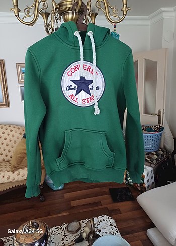 Converse Converse Yeşil Kapüşonlu Sweatshirt