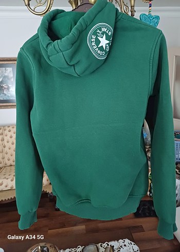 m Beden Converse Yeşil Kapüşonlu Sweatshirt