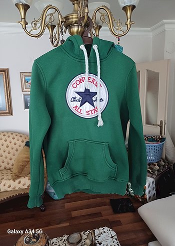 Converse Yeşil Kapüşonlu Sweatshirt
