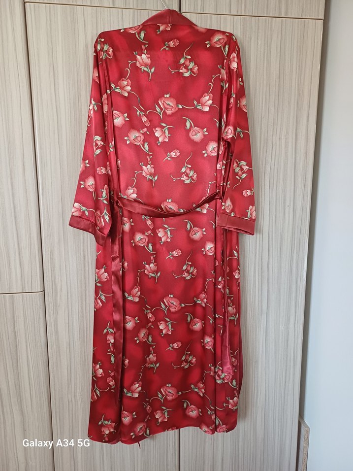 Çiçek Desenli Uzun Kadın sabahlık ve gecelik 2 parça - Görsel 4