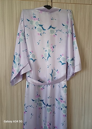 Uzun Mor Tie-Dye Kadın 5 parça gecelik takımı - Görsel 5