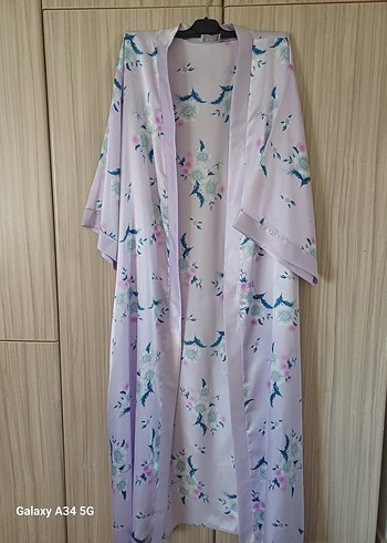 Uzun Mor Tie-Dye Kadın 5 parça gecelik takımı - Görsel 2