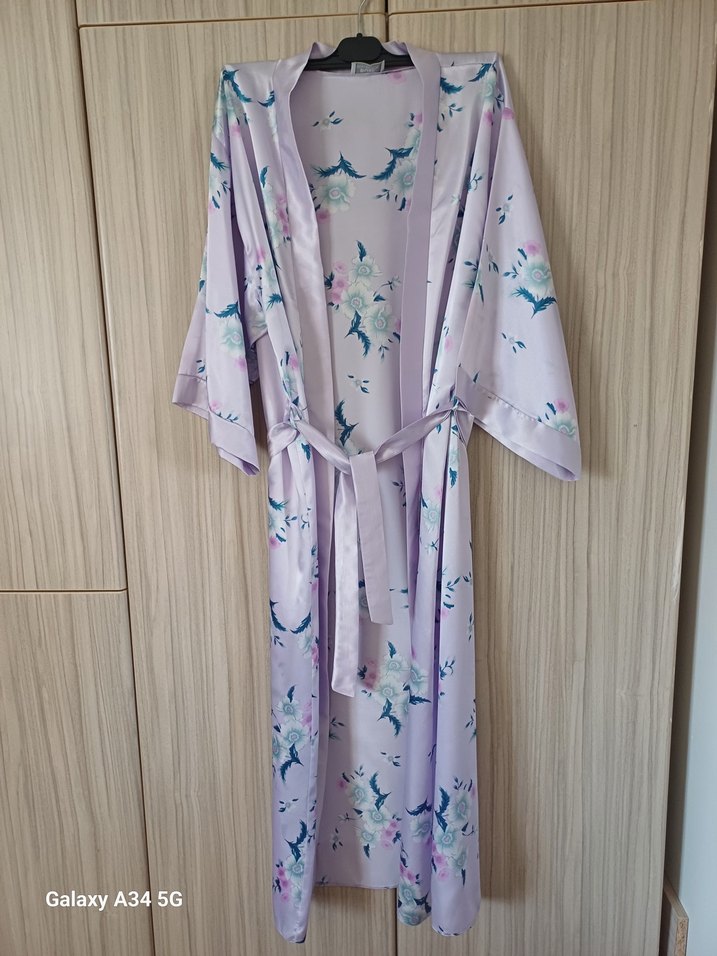 Uzun Mor Tie-Dye Kadın 5 parça gecelik takımı - Görsel 3