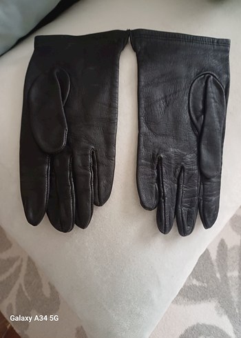 Kadın Siyah Deri Biker Eldiveni - Görsel 3