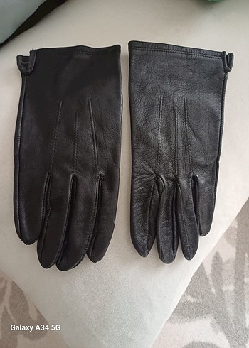 Kadın Siyah Deri Biker Eldiveni - Görsel 2