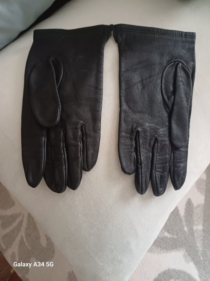 Kadın Siyah Deri Biker Eldiveni - Görsel 3