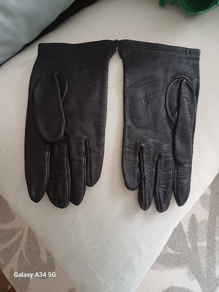 Kadın Siyah Deri Biker Eldiveni - Görsel 4