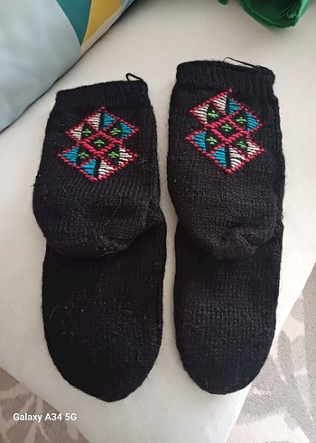 Nakışlı Örgü Kadın patiği - Görsel 3