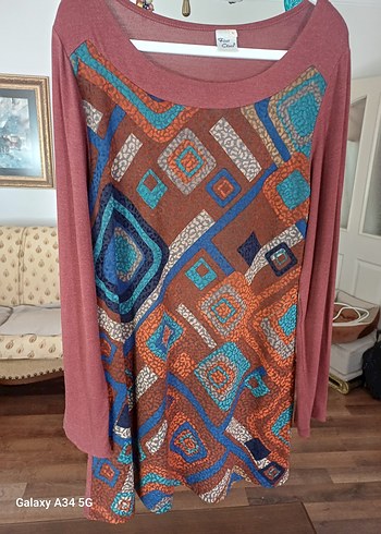 Bohem Desenli Uzun Kollu Kadın Tunik - Görsel 2