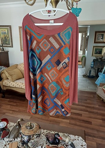 Bohem Desenli Uzun Kollu Kadın Tunik - Görsel 3