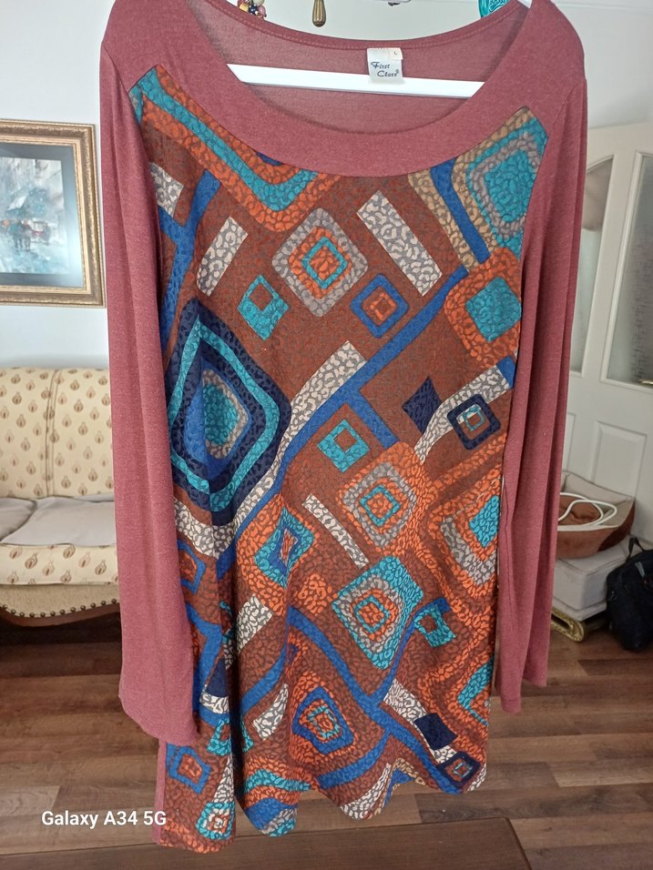 Bohem Desenli Uzun Kollu Kadın Tunik - Görsel 2