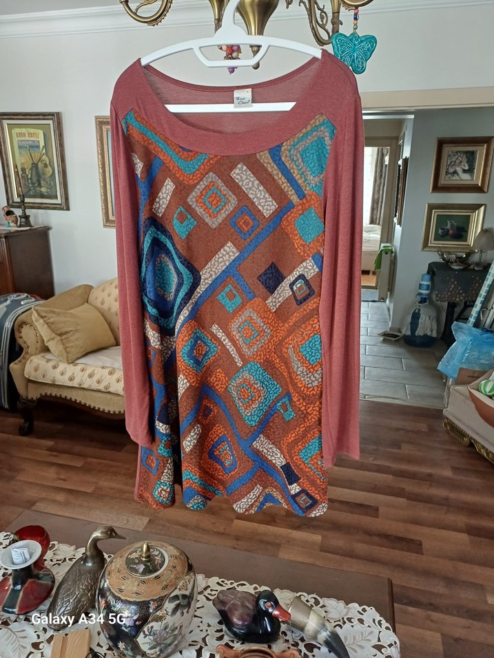 Bohem Desenli Uzun Kollu Kadın Tunik - Görsel 3