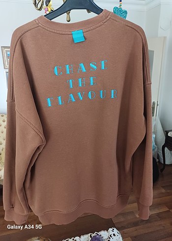 Kahverengi erkek Sweatshirt, Uzun Kollu - Görsel 4