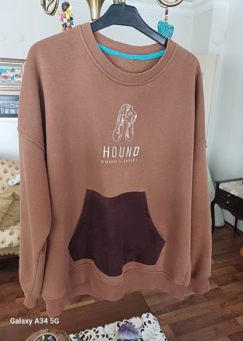 Kahverengi erkek Sweatshirt, Uzun Kollu - Görsel 2