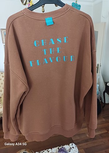 Kahverengi erkek Sweatshirt, Uzun Kollu - Görsel 5