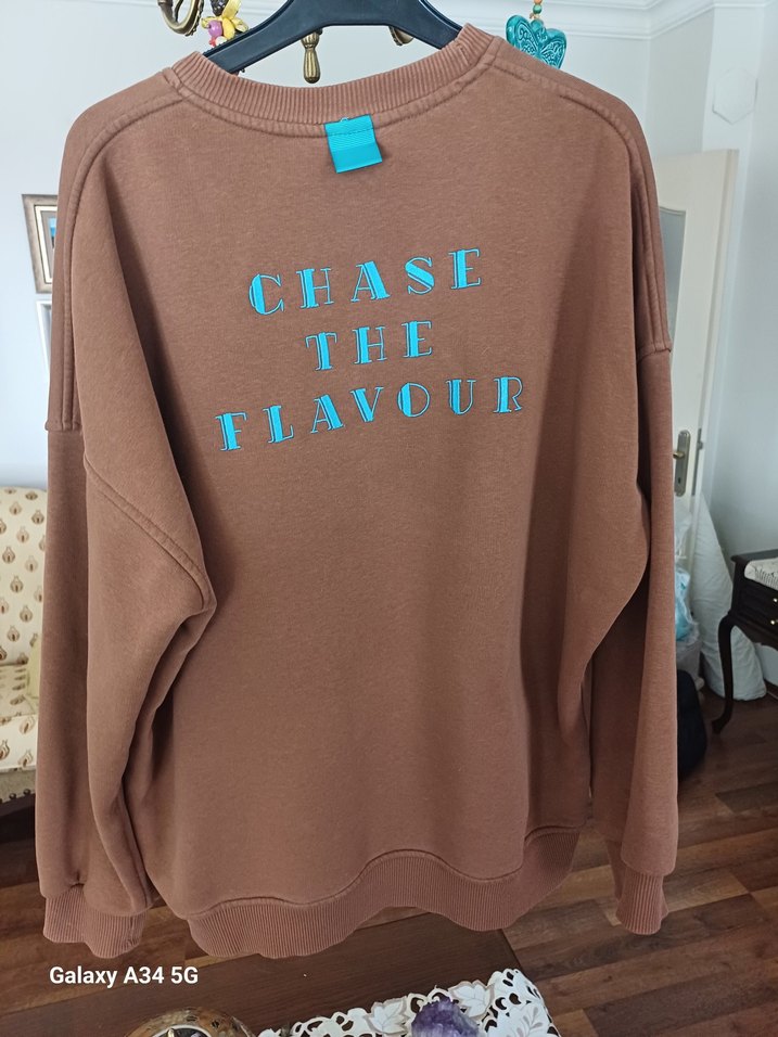 Kahverengi erkek Sweatshirt, Uzun Kollu - Görsel 5