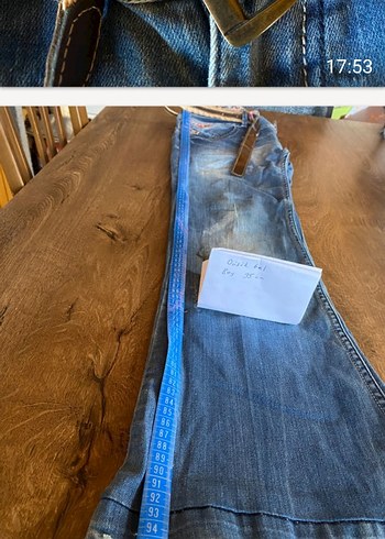 Kemerli, Rahat Kesim Kadın Denim Pantolon - Görsel 4