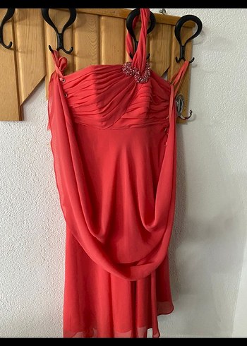 Pembe Midi Drapeli Bohem Elbise - Görsel 3