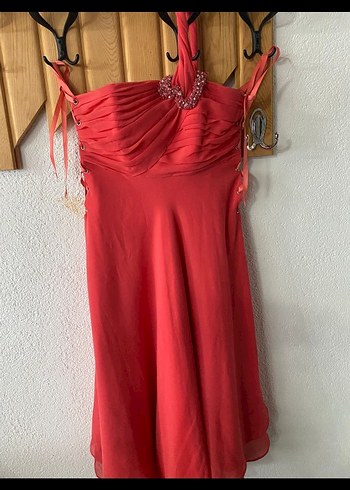 Pembe Midi Drapeli Bohem Elbise - Görsel 2