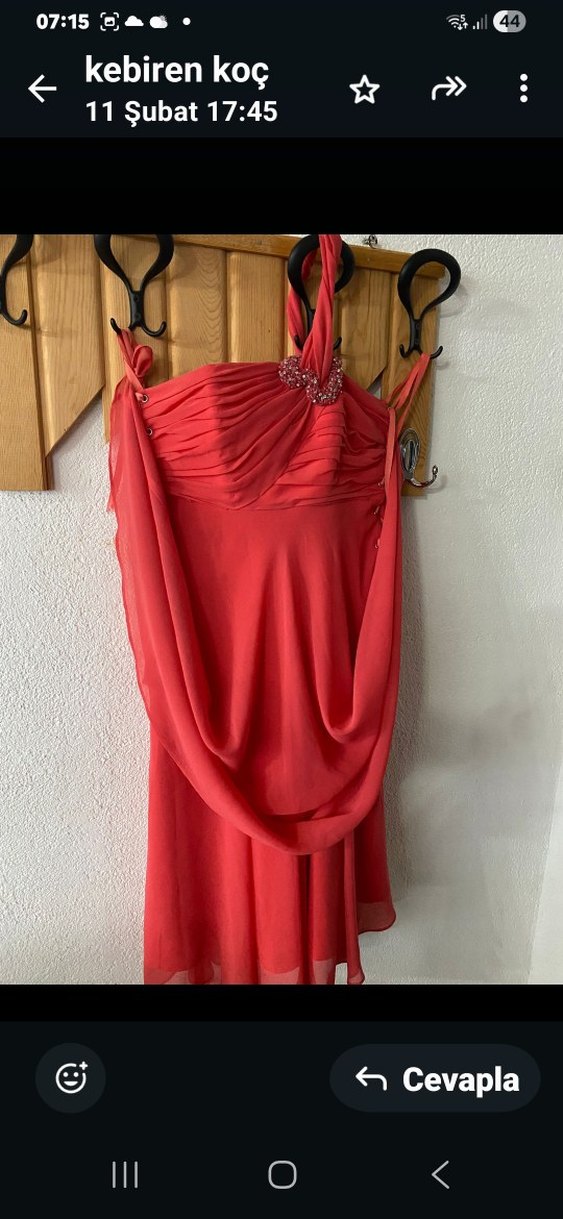 Pembe Midi Drapeli Bohem Elbise - Görsel 3