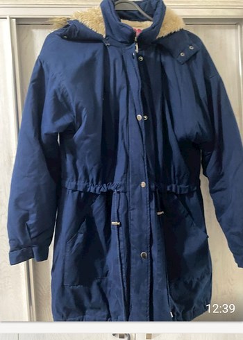 lacivert Kadın Suni Kürklü kaban - Görsel 2