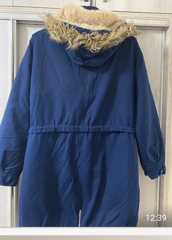 lacivert Kadın Suni Kürklü kaban - Görsel 3