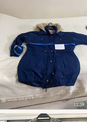 lacivert Kadın Suni Kürklü kaban - Görsel 4