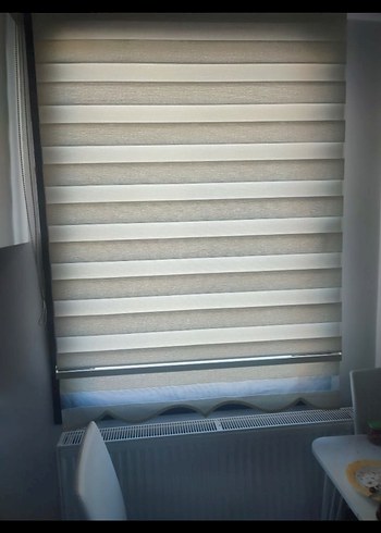 Hobby Life Bej Gri Çizgili Modern Perde
