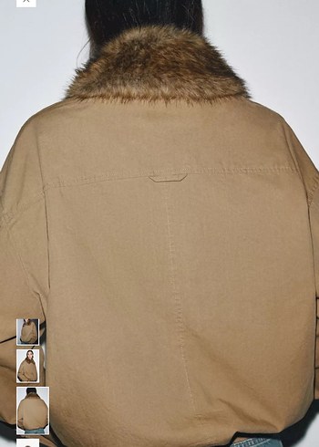 m Beden camel Renk Kadın Bej Kürklü Denim Ceket