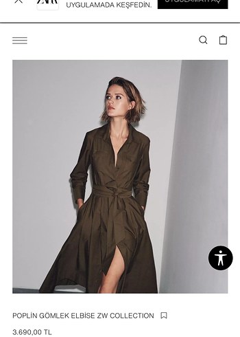 Zara Kahverengi Kuşaklı Uzun Elbise