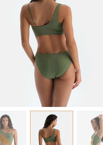 Bel Detaylı Mini Asimetrik Kadın Mayo - Görsel 2