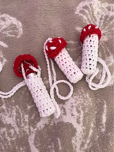 Hello Kitty crochet tığ mantar ruj torbası