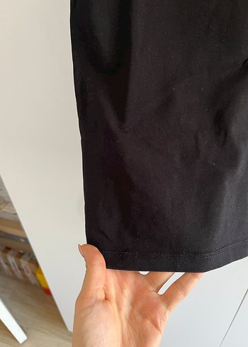 m Beden siyah Renk Siyah V Yaka Kısa Kollu Kadın Tişört