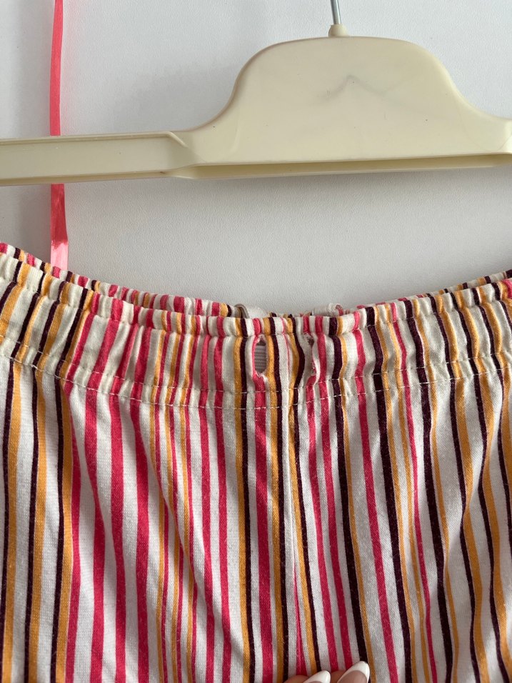 Pembe Çizgili Geniş Kesim Kadın Pijama Altı - Görsel 5