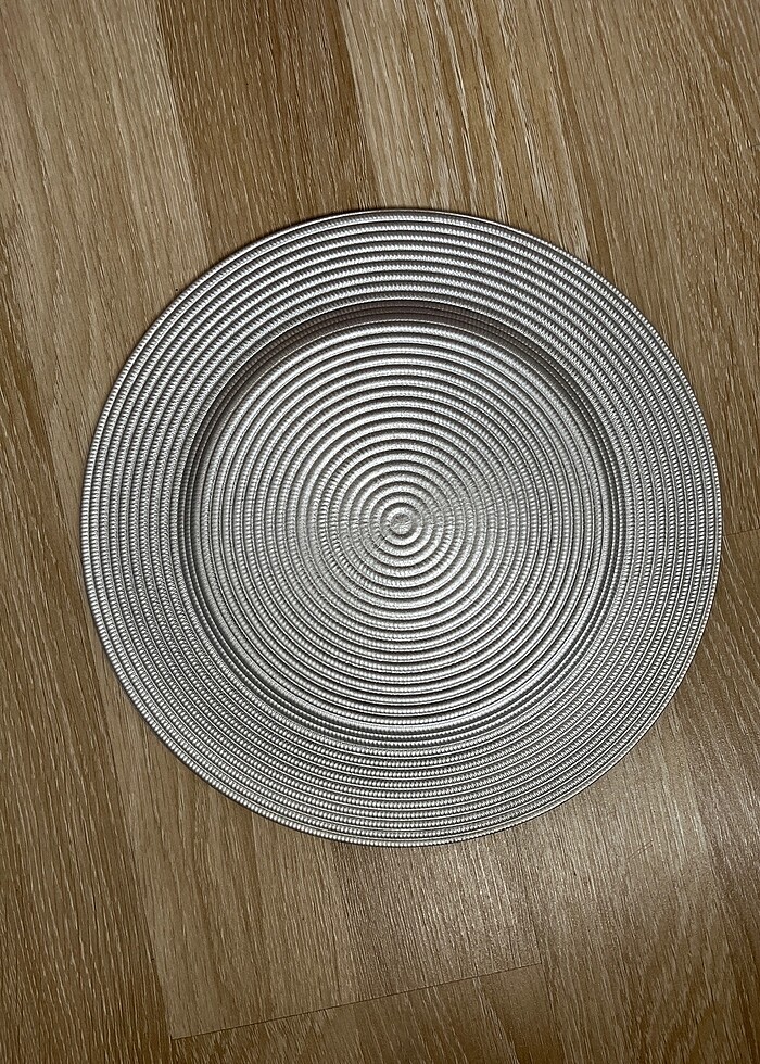 Gümüş Renk Desenli Simli Söz Tepsisi - Görsel 2