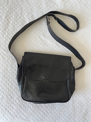 Hakiki Deri Siyah Omuz Çantası - Görsel 5