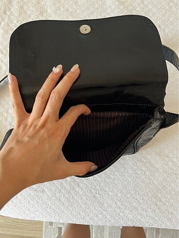 Hakiki Deri Siyah Omuz Çantası - Görsel 7