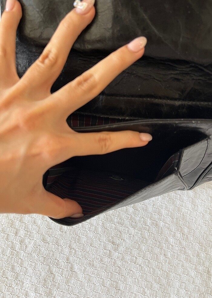 Hakiki Deri Siyah Omuz Çantası - Görsel 3