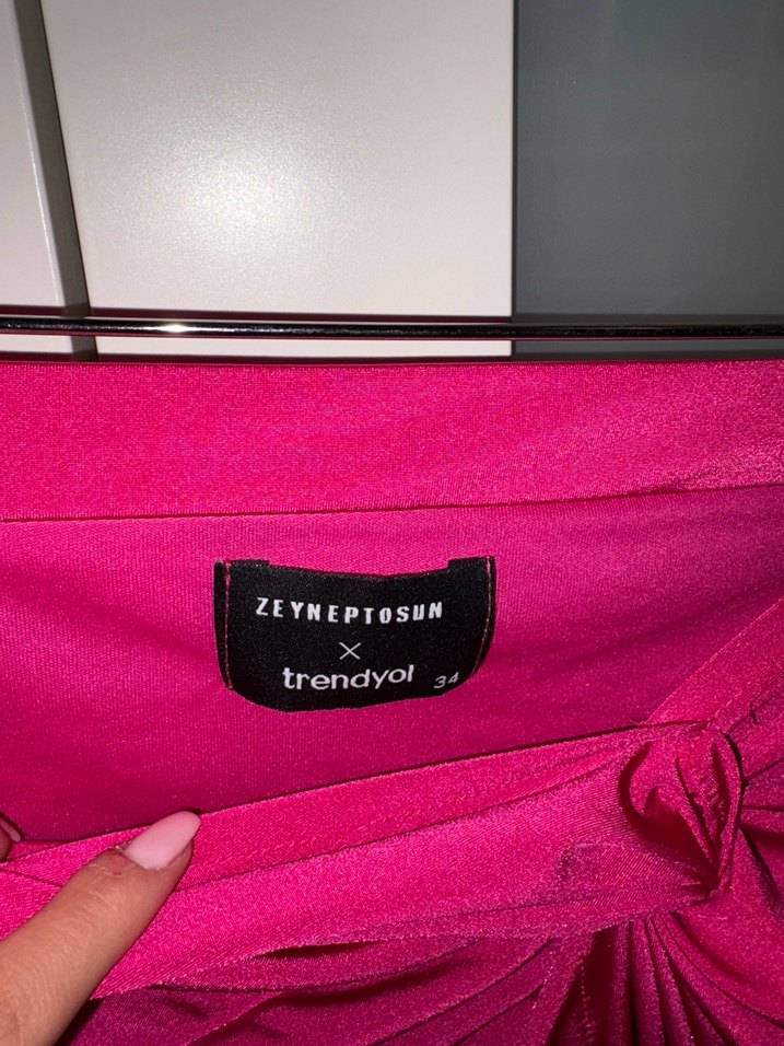 Pembe Drapeli mini Eteği - Görsel 3