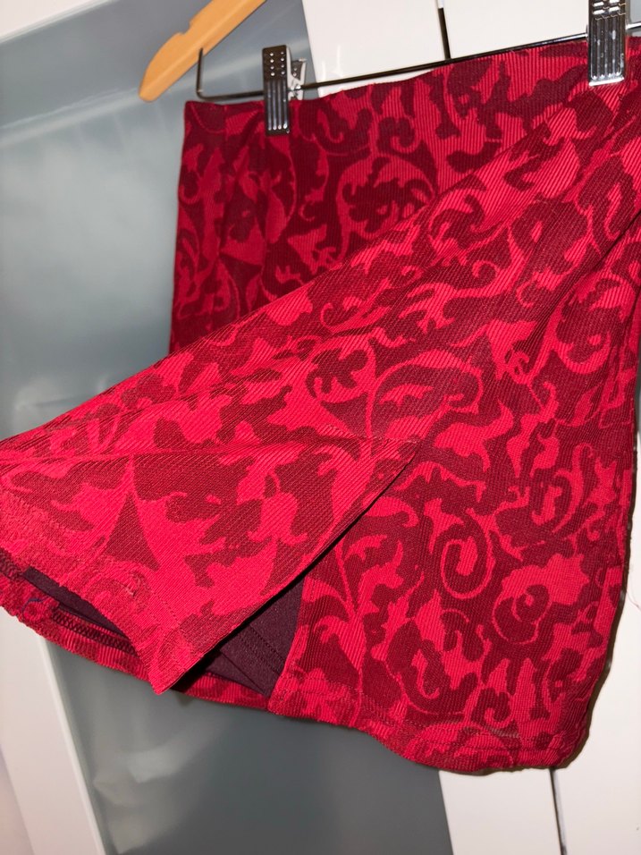 Bordo Drapeli Midi  Eteği - Görsel 2