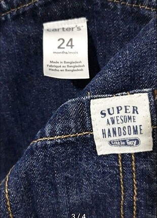 24-36 Ay Beden Carters 2 yaş kot salopet.alttan çıtçıtlı
