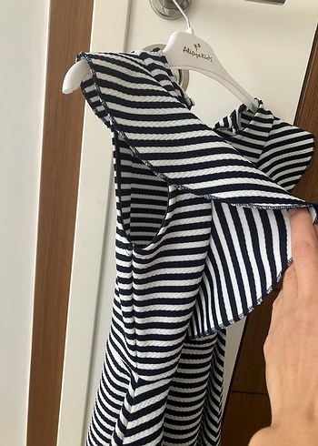 Kız Çocuk Çizgili Elbise - Görsel 2