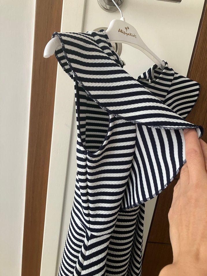 Kız Çocuk Çizgili Elbise - Görsel 2