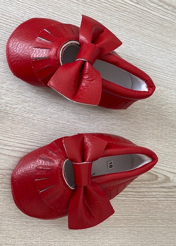 Kız Çocuk Kırmızı Fiyonklu Babet - Görsel 2