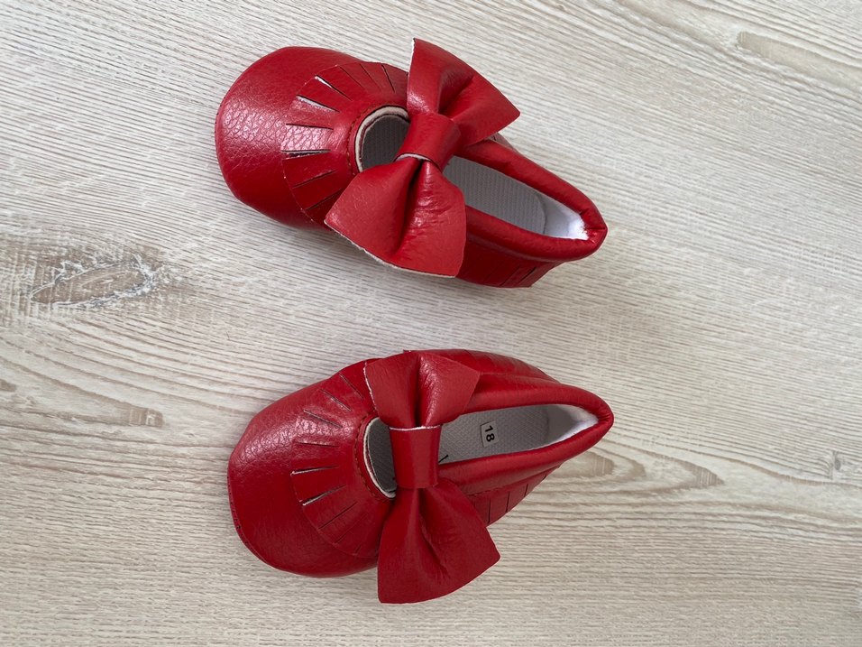 Kız Çocuk Kırmızı Fiyonklu Babet - Görsel 2