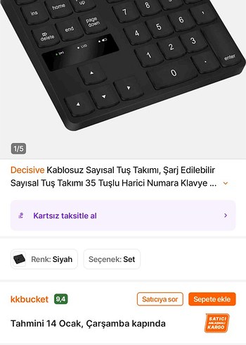 Siyah Sayısal Klavye - Görsel 3