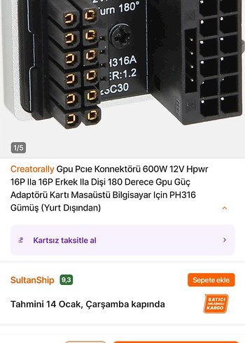 Siyah Bilgisayar Bileşeni Adaptörü - Görsel 4