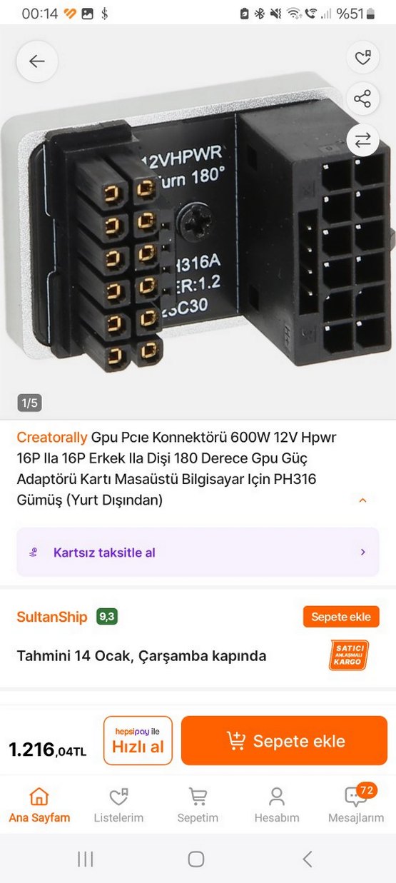 Siyah Bilgisayar Bileşeni Adaptörü - Görsel 4